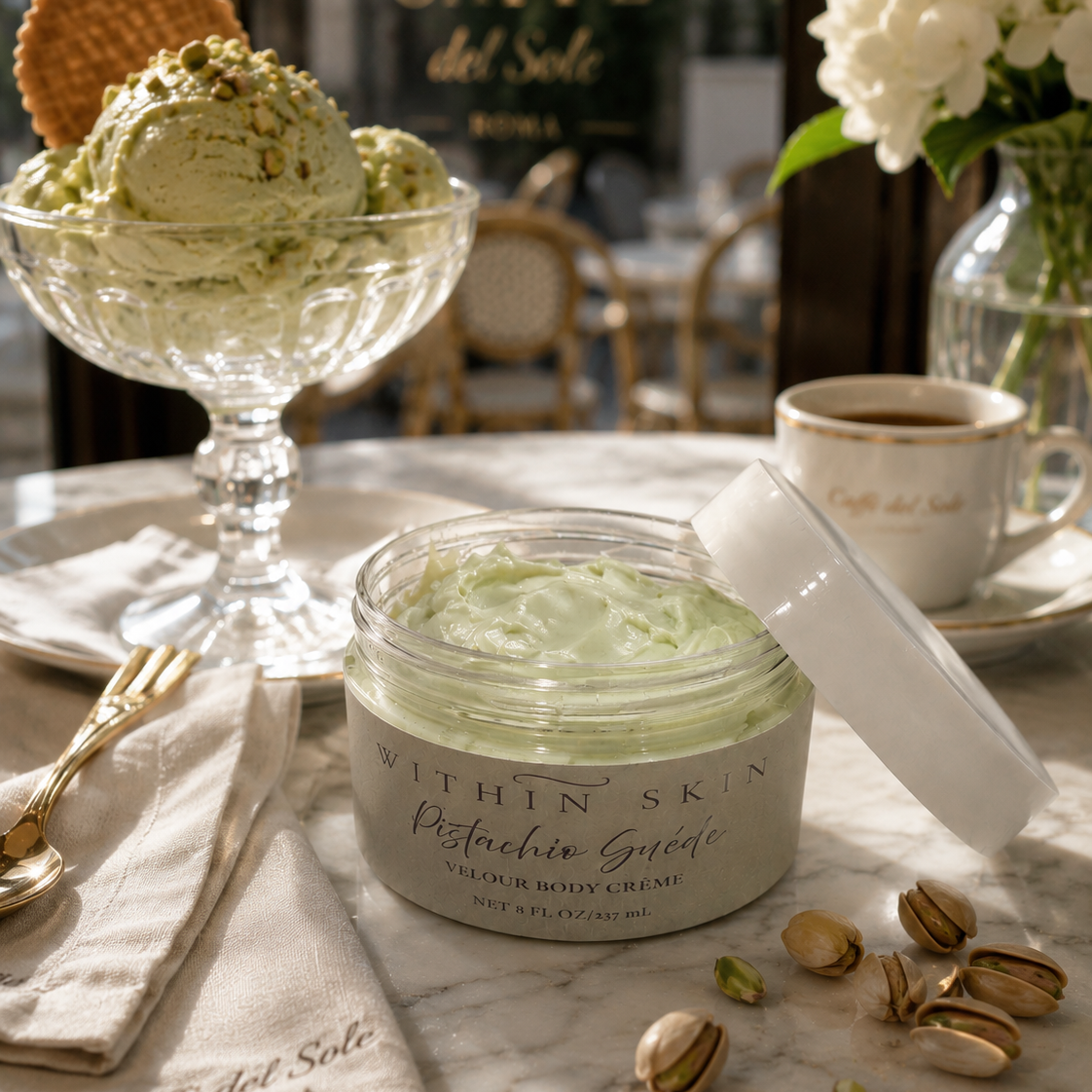 Pistachio Suede Velour Body Créme